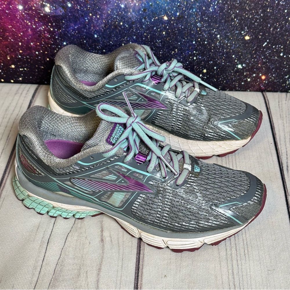 BROOKS RAVENNA DNA RUNNING ATHLETIC SHOES Women’s Sz 7.5 AQUA/ GREY